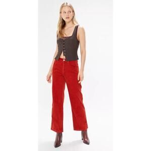 BDG Urban Outfitters Women's Corduroy Jeans Slim Straight Leg High Rise Red 29